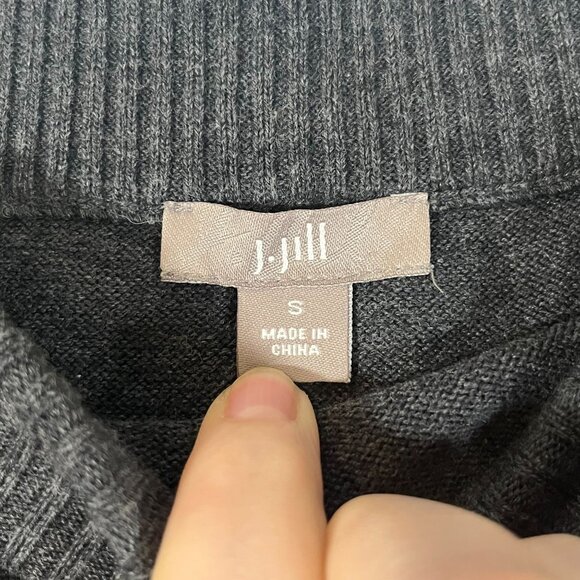 J. Jill Knit Cotton Silk Blend Dark Gray Pull On Elastic Waist Maxi Skirt Small‎ - Picture 4 of 7